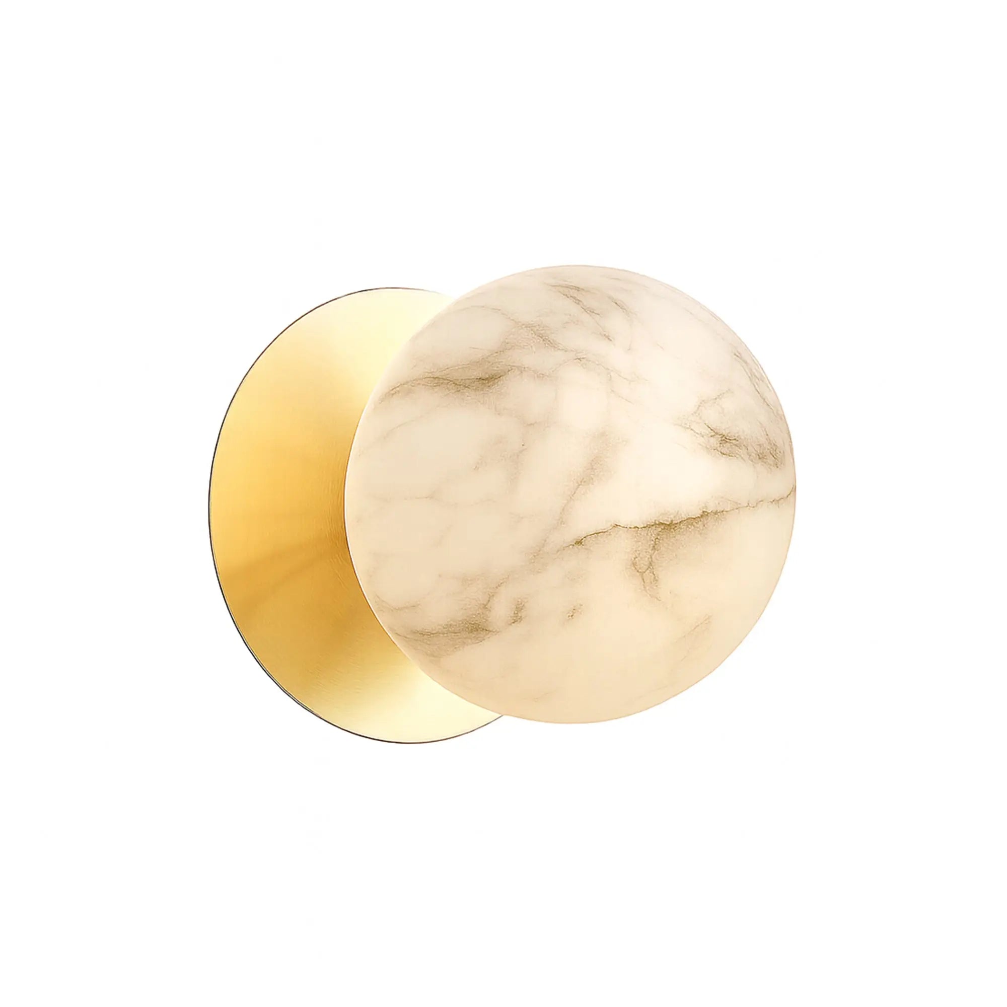 Odessa Marble Opal Glass LED Wall Light with Gold Base - Warm White/Small