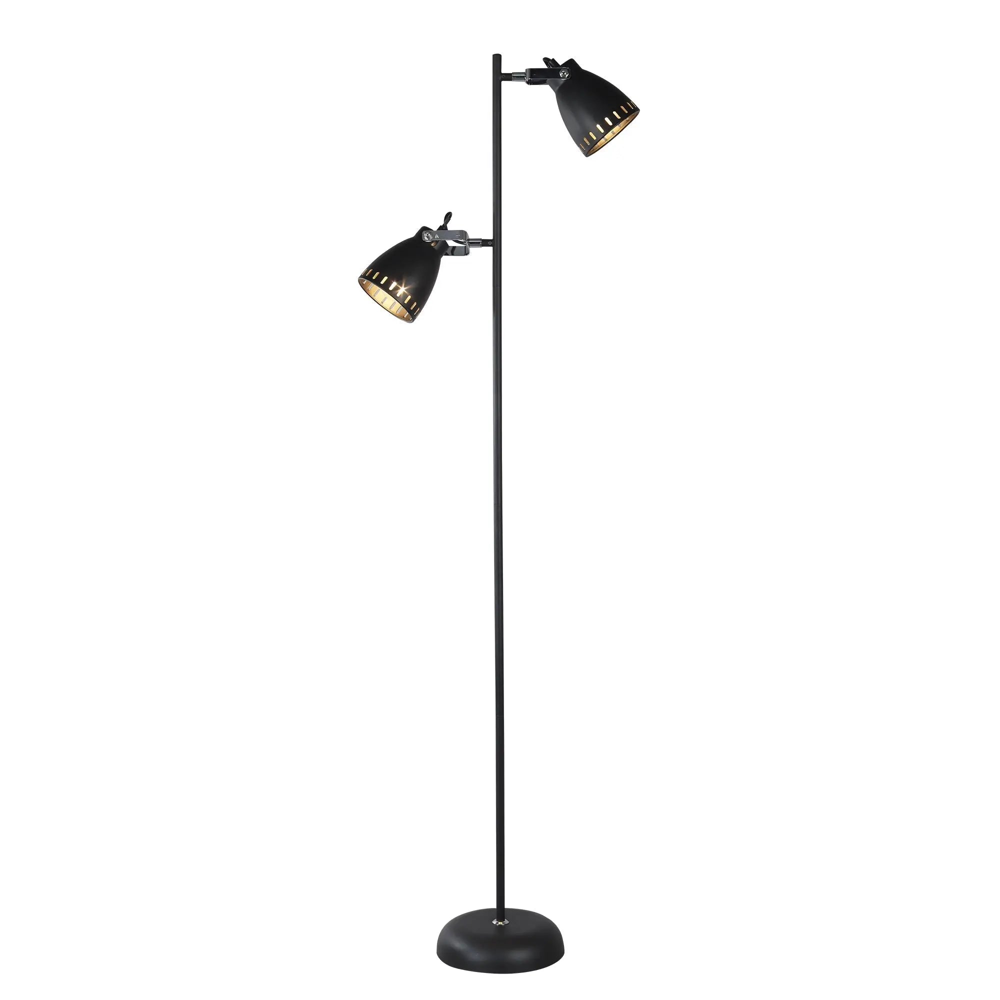 Lexi lighting Audrey floor lamp black with adjustable arms and cone shades
