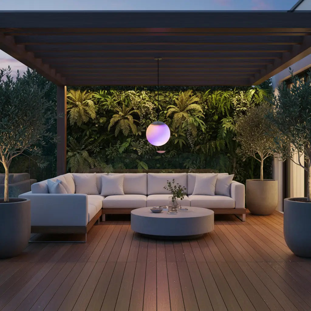 Lexi LED Hanging 20cm Mood Ball Solar + DC Power