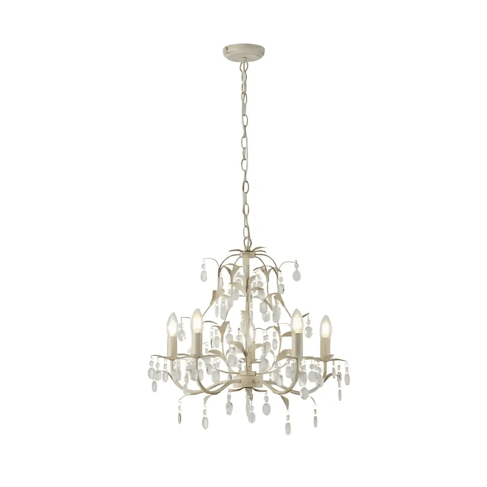 Green Earth Lighting Australia Home & Garden > Lighting > Ceiling Lights Stella 5 Light Crystal Pendant | Ivory & Brushed Gold Modern Chandelier LL002CH016L