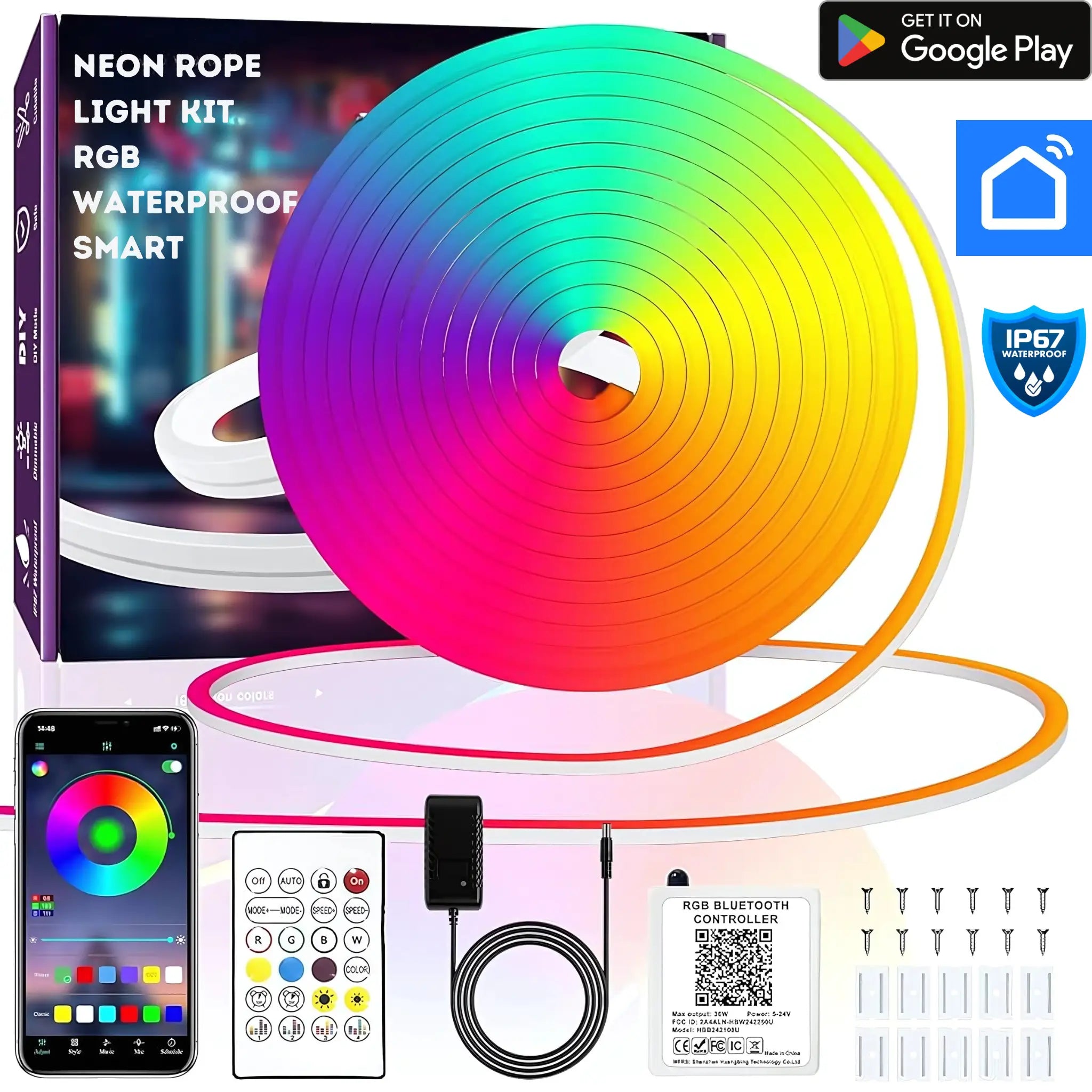 Lumaflex Vibe Rgb Neon Led Strip Light Kit Smart App
