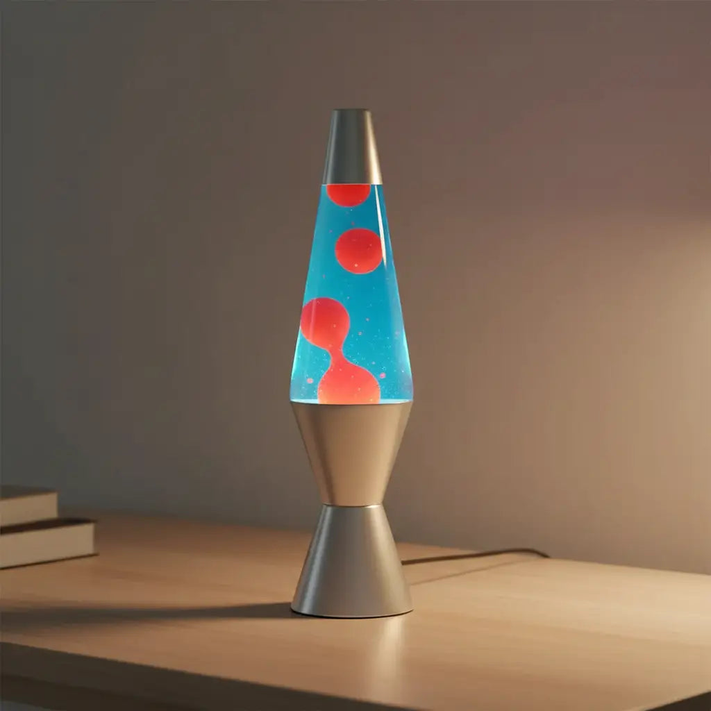 Silver Blue Red Diamond Motion Lava Lamp
