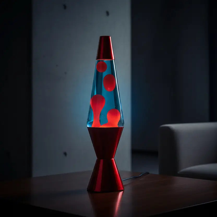 Red Red Blue Metallic Diamond Motion Lava Lamp