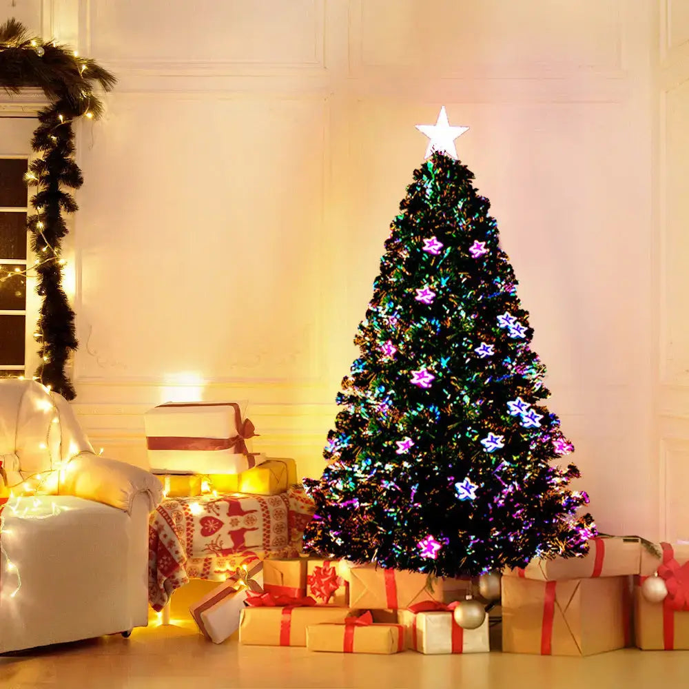 Jingle Jollys 1.5m Fibre Optic Led Xmas Tree Multi Colour