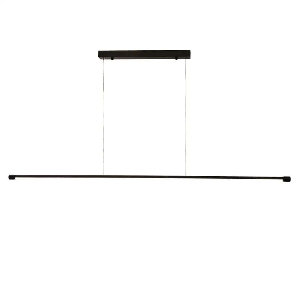 Oriel Edge ultra-slim black LED pendant light over a modern dining table.