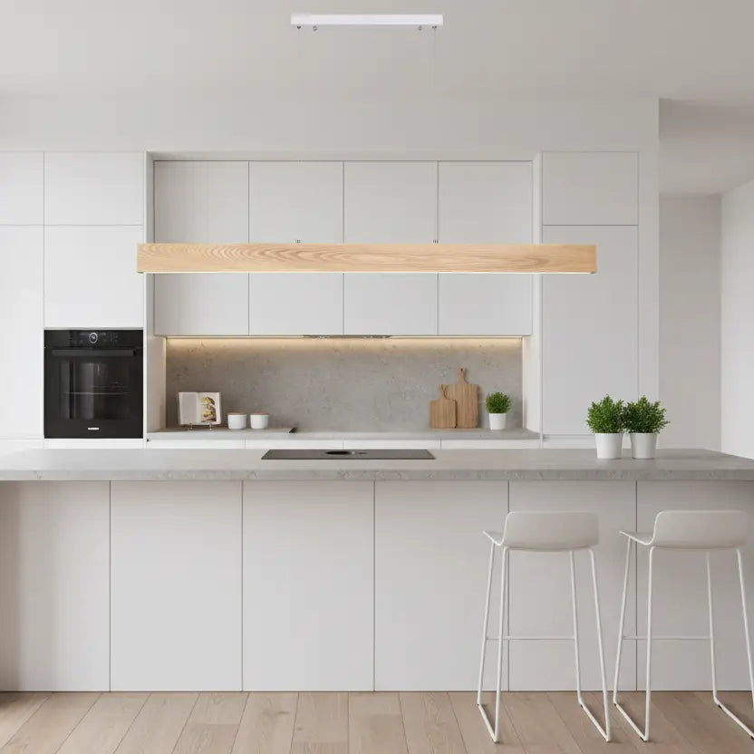 Oriel Langtoft Ash Wood Tricolour Led Pendant Light