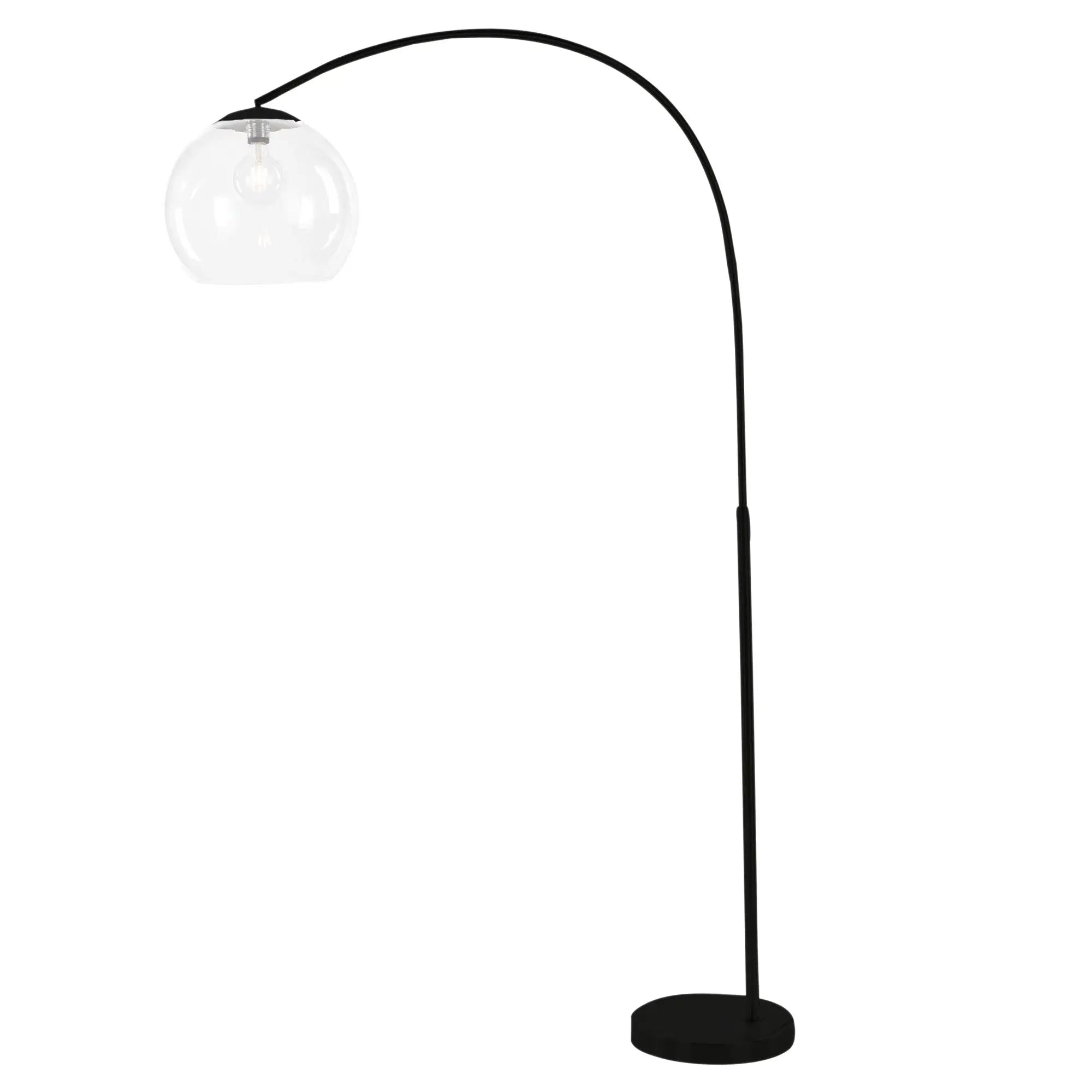 Over Floor Lamp with Acrylic Shade Black
