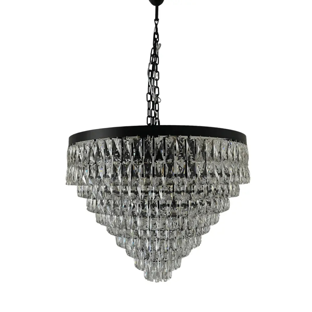 Green Earth Lighting Australia Chandeliers Palacio Premium Crystal Chandelier with Matte Black Edging PALAZZO225S