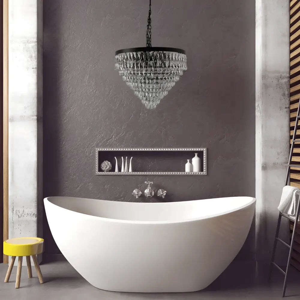 Green Earth Lighting Australia Chandeliers Palacio Premium Crystal Chandelier with Matte Black Edging PALAZZO225S