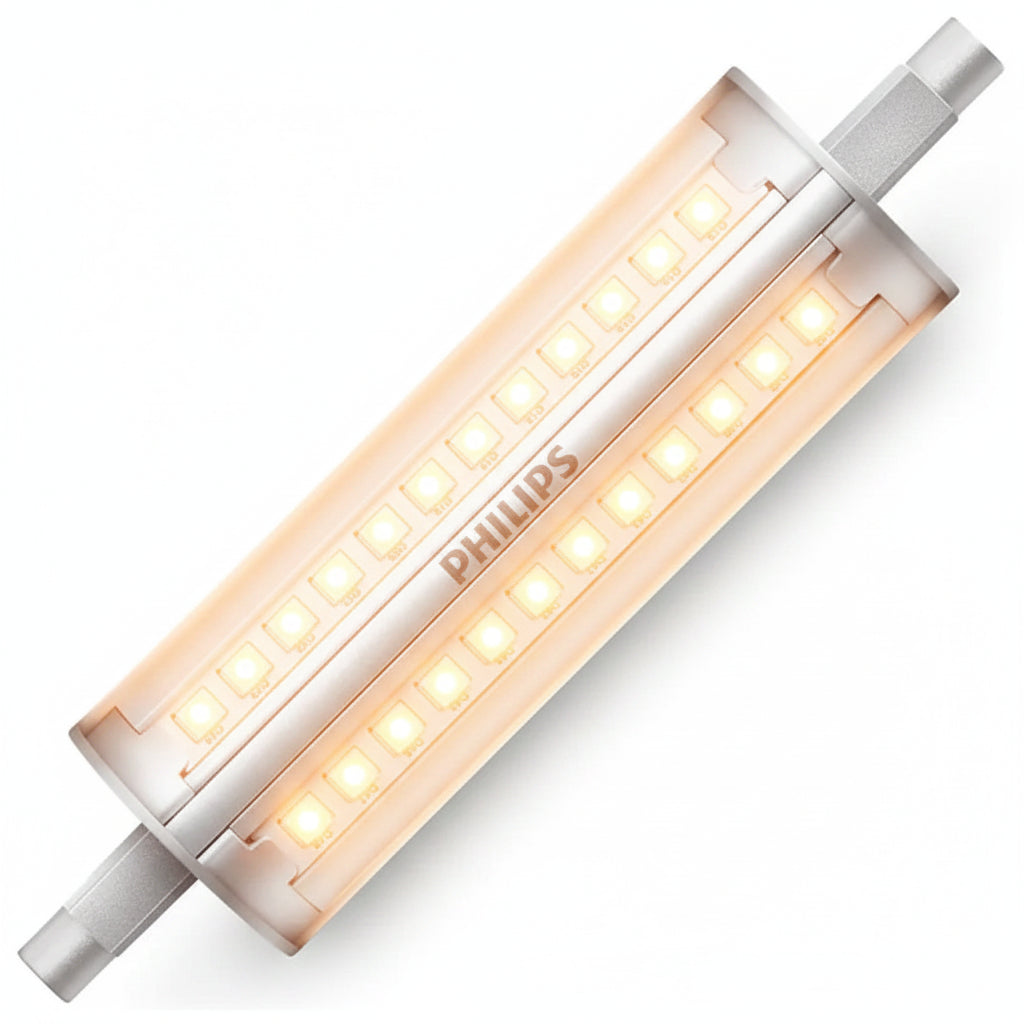 Side profile of Philips 14W R7s LED linear bulb