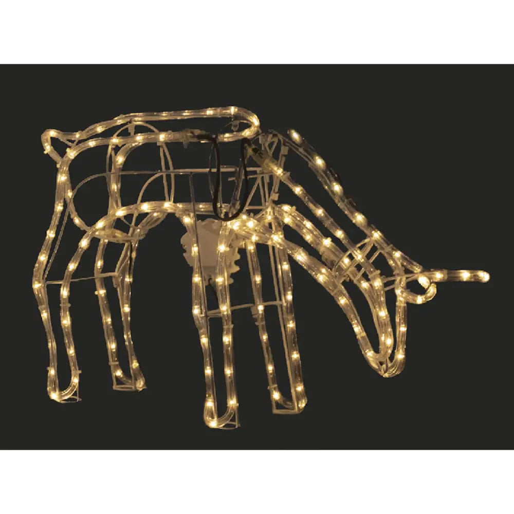 Promo Christmas Figure Warm White 3D Illuminated LED Reindeer Stand Feeding with Motor | Three Colour Options LL0013R008WW-P