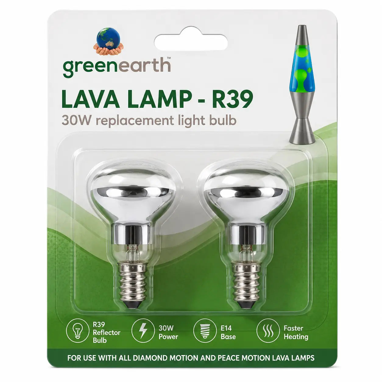 2 pack R39 30W E14 lava lamp replacement bulbs for Diamond Motion and Peace Motion lava lamps