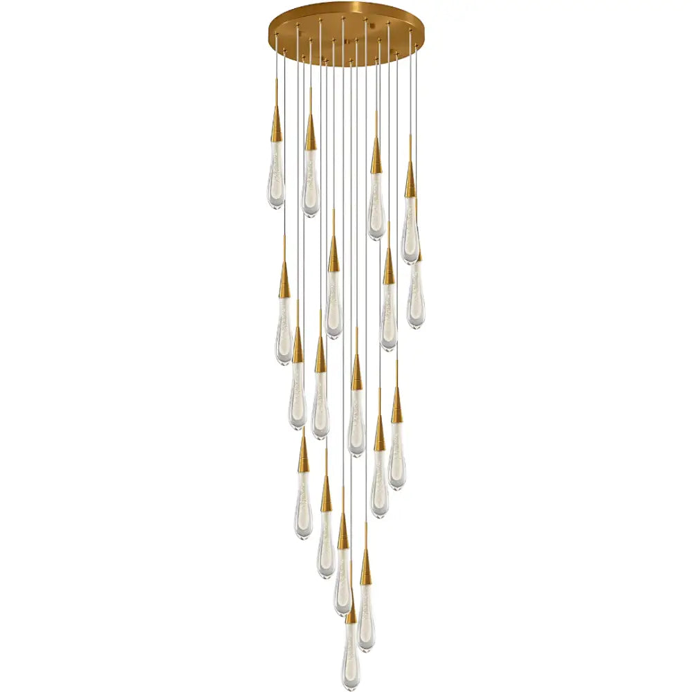 Green Earth Lighting Australia Chandeliers RAYNE Gilded Gold 16-Light LED Crystal Chandelier