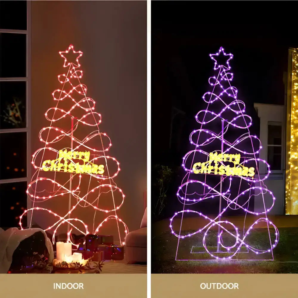 Jingle Jollys 1.7m Christmas Tree 230 Led Rgb Motif