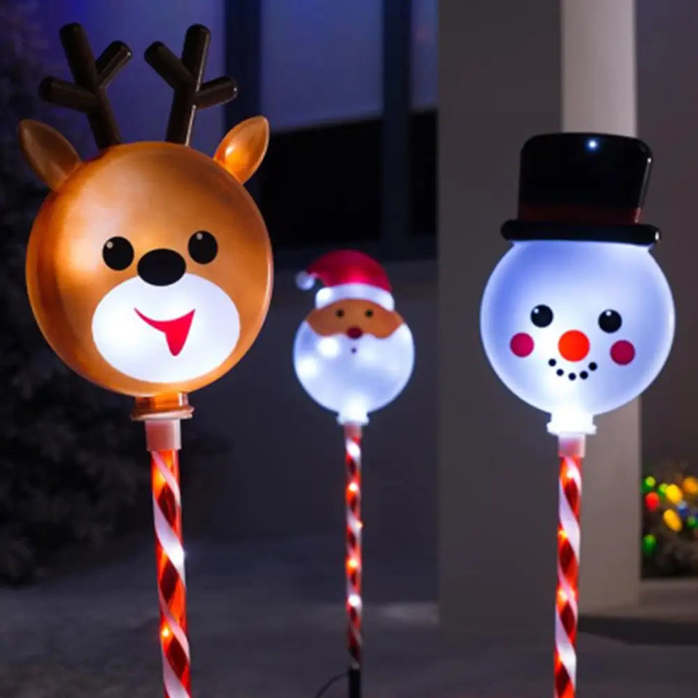 Lexi Lighting Christmas Path Light Set of 3 Indoor/Outdoor Christmas Cartoon Path Light LLPTH10-P