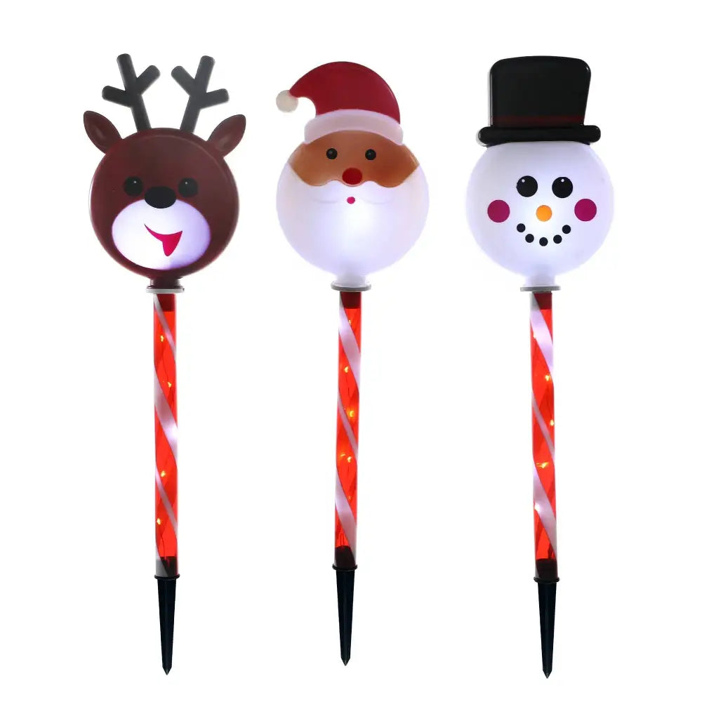 Lexi Lighting Christmas Path Light Set of 3 Indoor/Outdoor Christmas Cartoon Path Light LLPTH10-P
