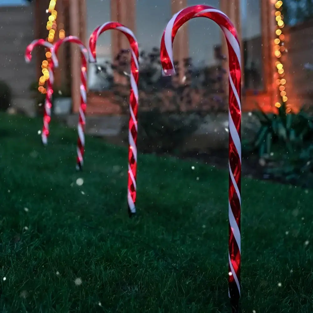 Lexi Lighting Christmas Path Light Set of 4 Connectable Candy Cane - 2 Colour Options