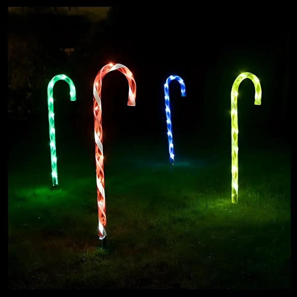 Lexi Lighting Christmas Path Light Set of 4 Connectable Candy Cane - 2 Colour Options