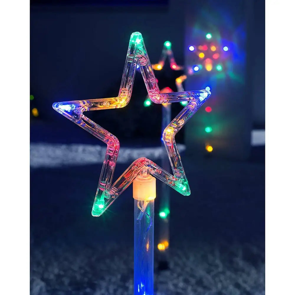 Promo Christmas Path Light Solar Power Set of 4 LED Star Path Light LLPTH01MSL-P