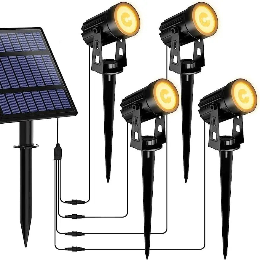 Green Earth Lighting Australia Garden Series II Professional Grade 3000K 4 Piece DIY LED Solar 4 in 1 Garden Spike Kit MONET3K
