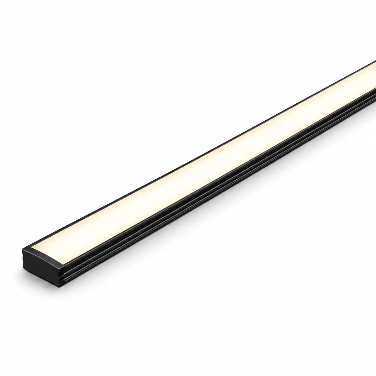 17mm x 8mm Shallow Square Aluminium LED Profile – Black – Suits 12mm LED Strip
