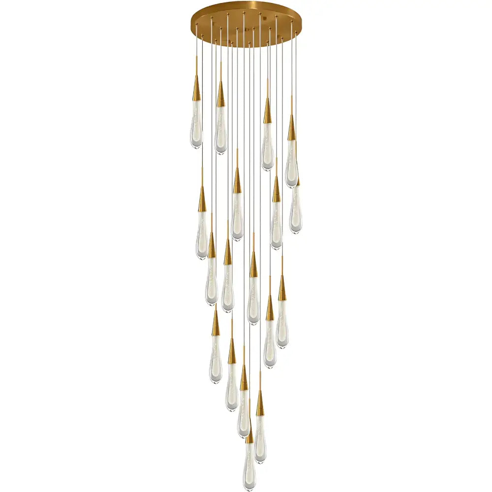 Green Earth Lighting Australia Chandeliers RAYNE Gilded Gold 16-Light LED Crystal Chandelier