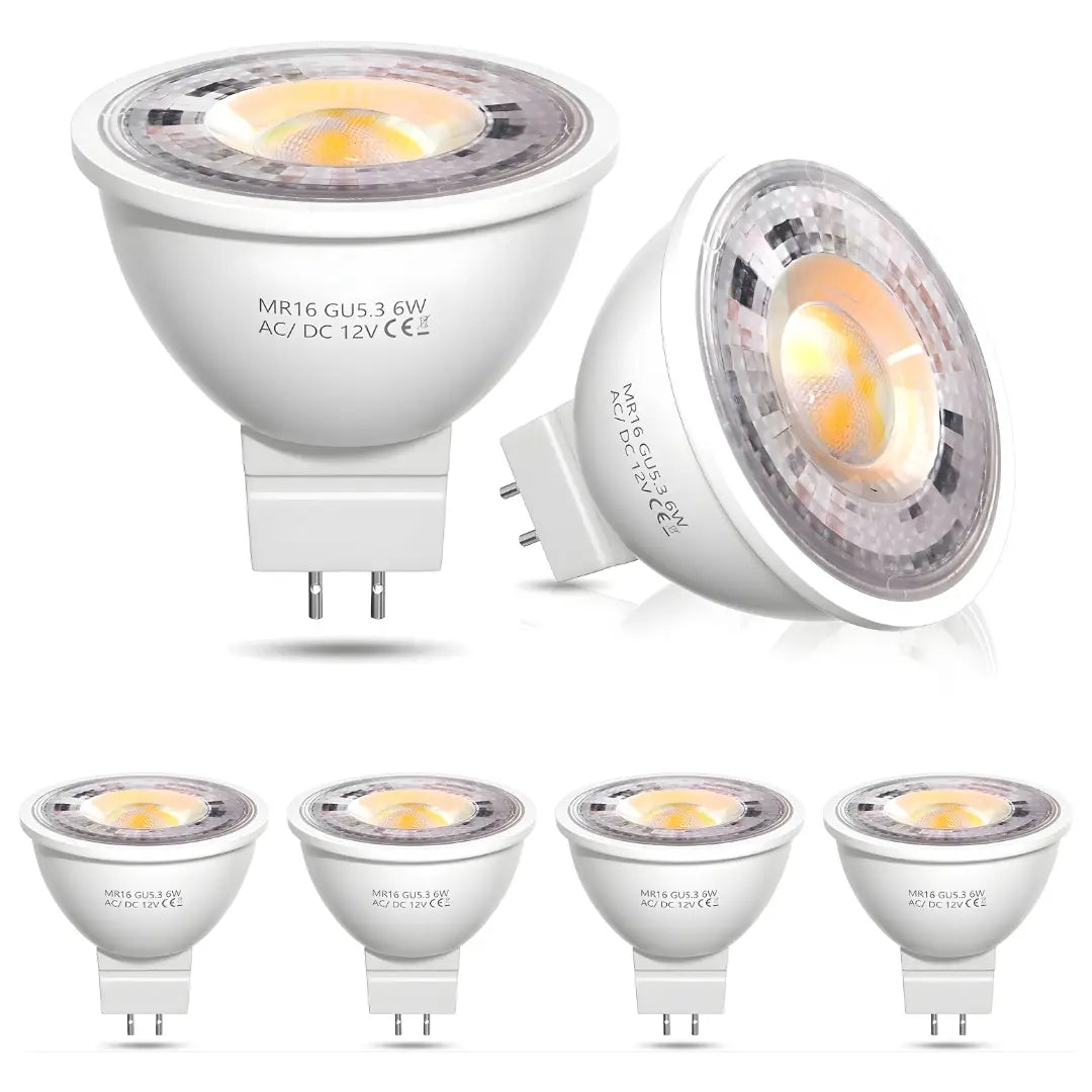 12v 6w 600lm Mr16 Spotlight Led Globe Green Earth - Warm White / Value 6 Pack of Globes
