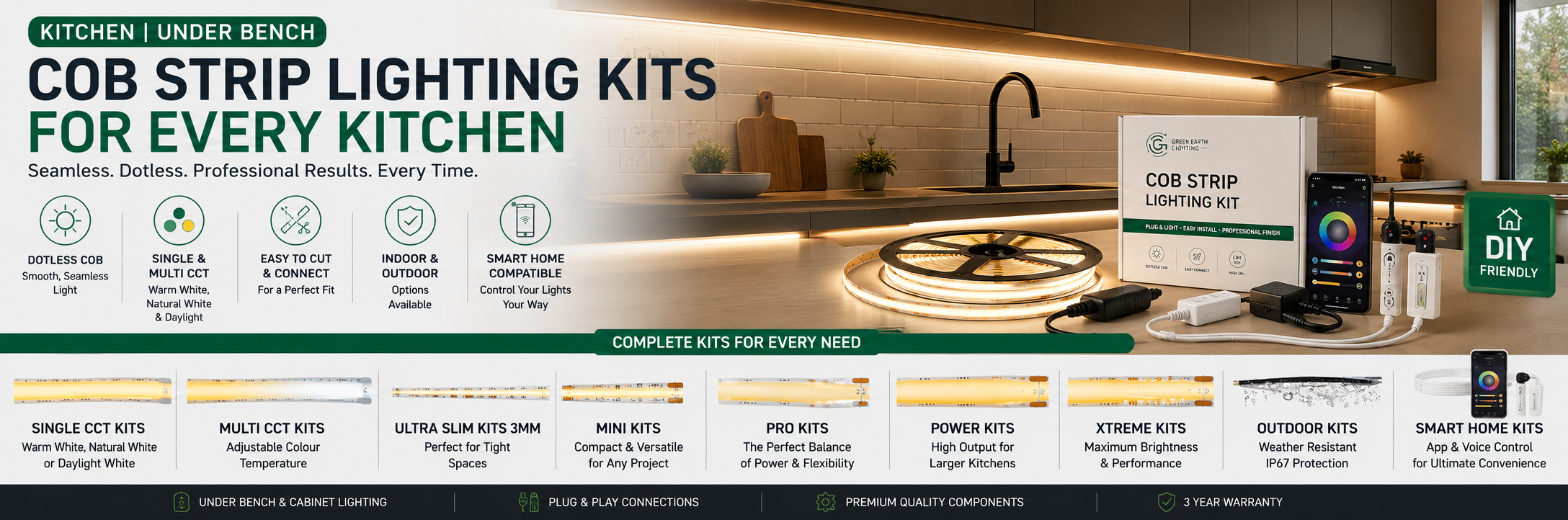 DIY Kitchen LED Strip Lighting Kits