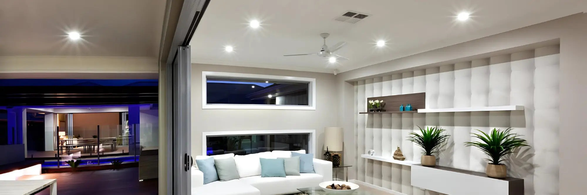 Recessed ceiling lights Australia LED downlights installed in modern home