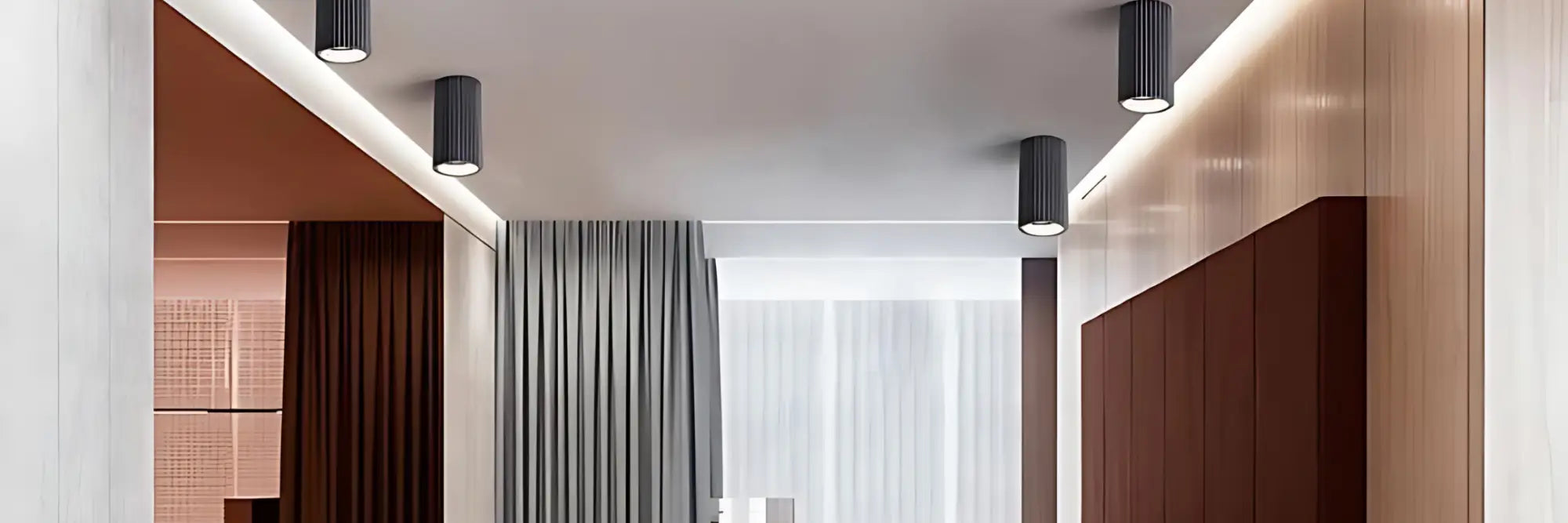 Energy-efficient surface mount LED downlight fixture with a sleek, modern design for residential and commercial lighting.