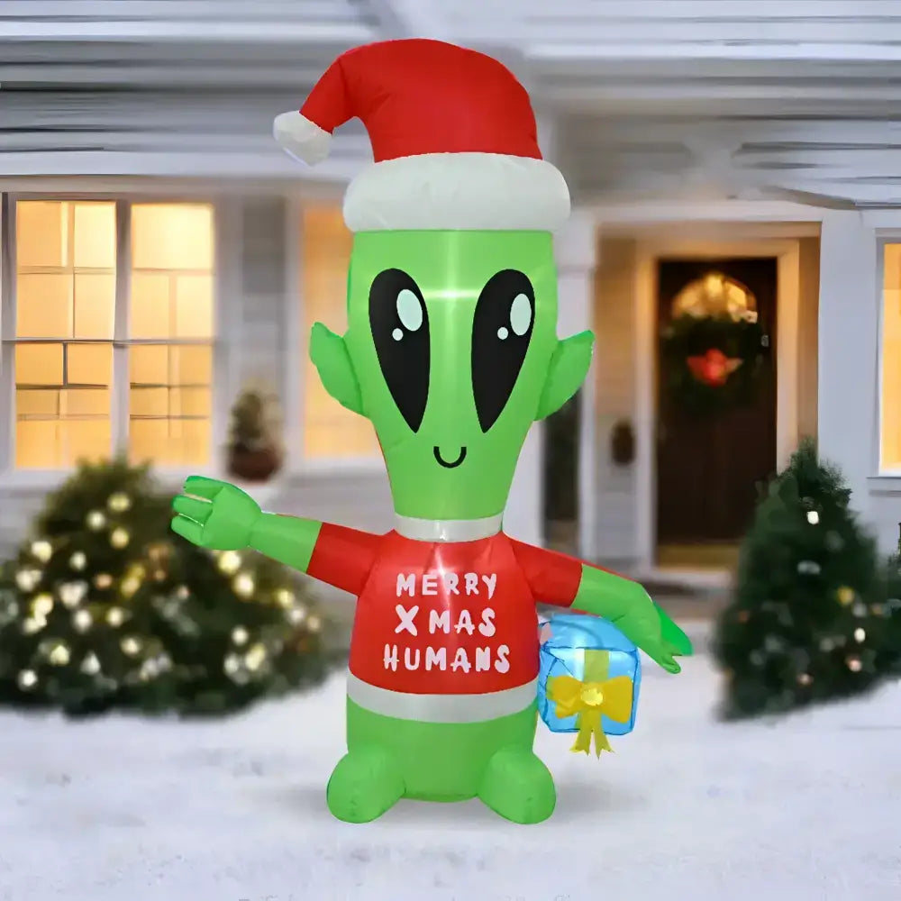 1.3m Christmas Alien Inflatable - Fun Holiday Decor