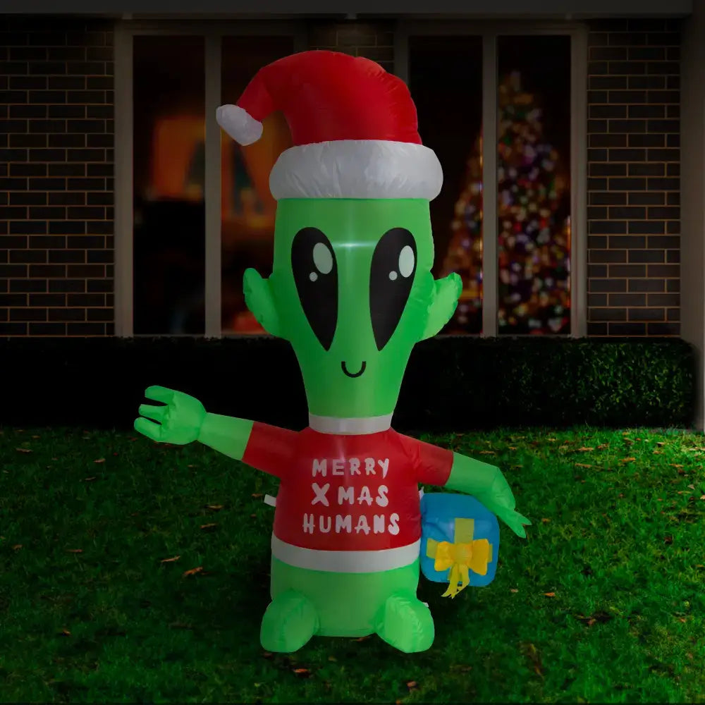 1.3m Christmas Alien Inflatable - Fun Holiday Decor