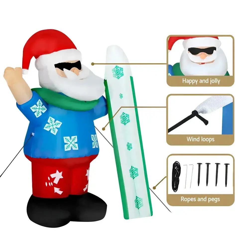 1.6m Inflatable Santa Decor with Lights