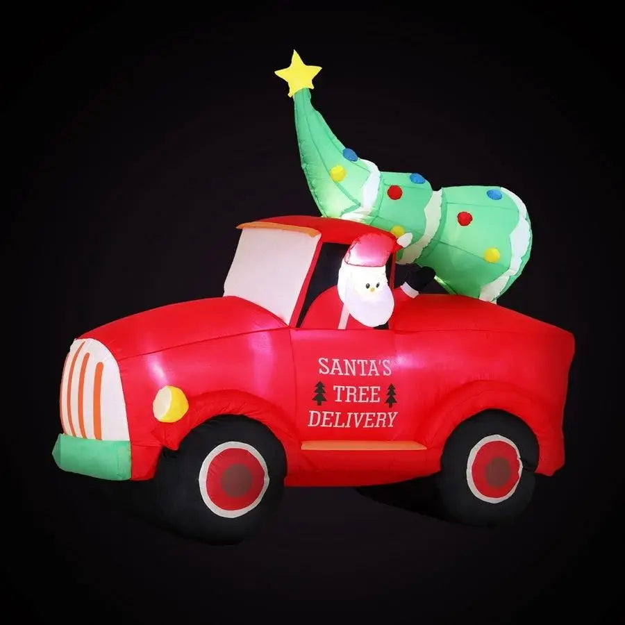 1.6m Santa on Truck Light Up Christmas Inflatable