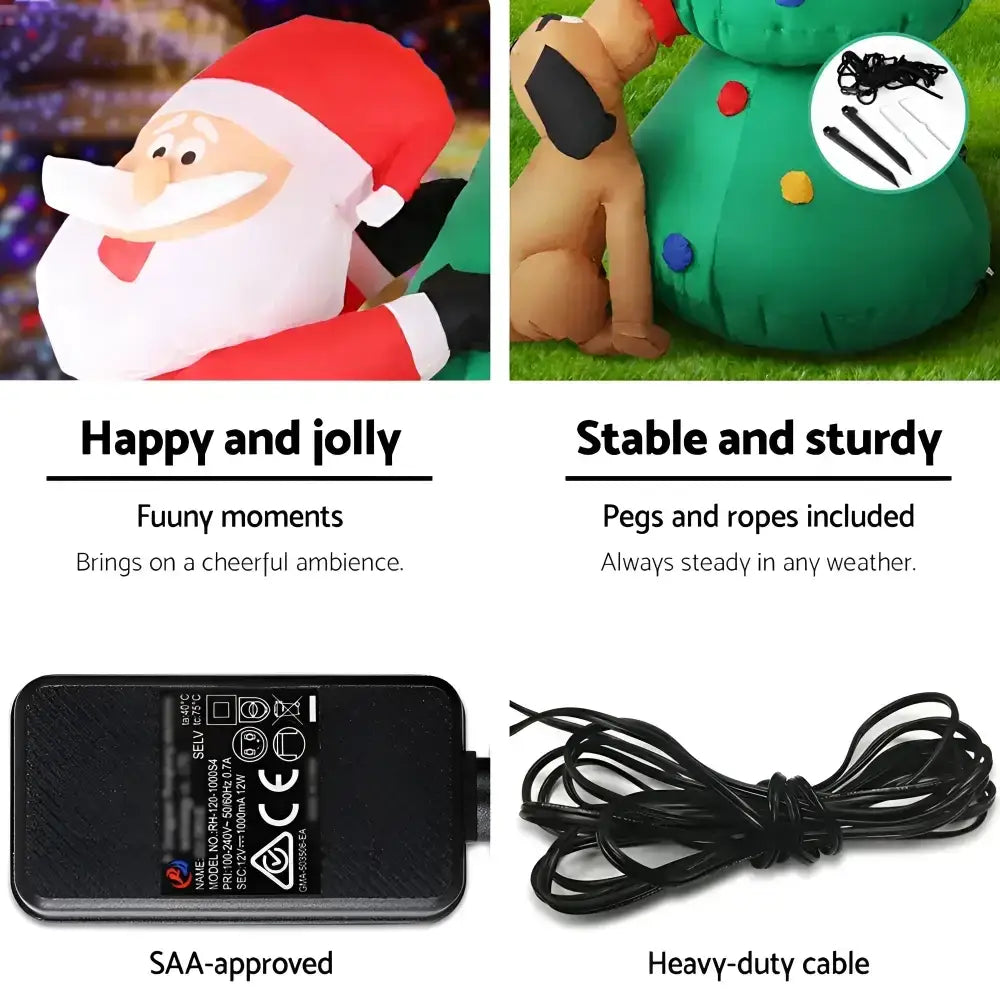 1.8M Christmas Inflatable Santa Tree Illuminated Decorations