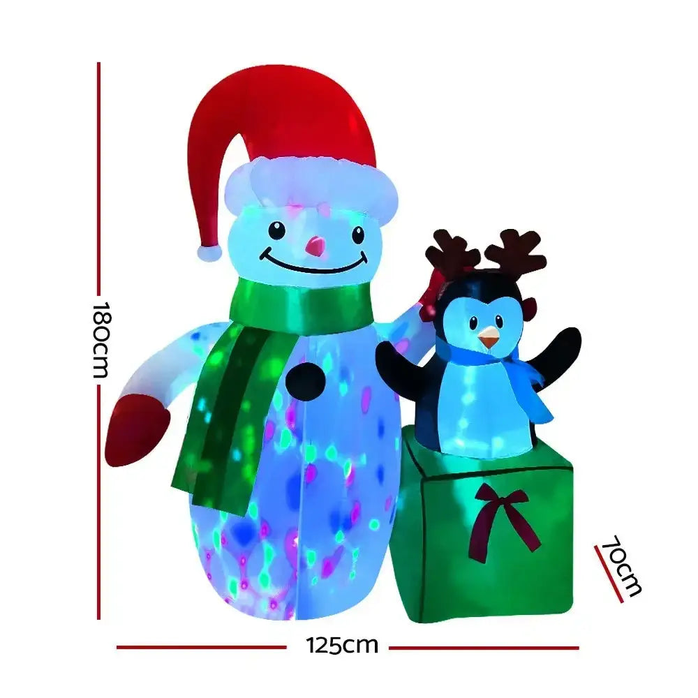 1.8M Inflatable Christmas Snowman LED Lights Outdoor Decorations