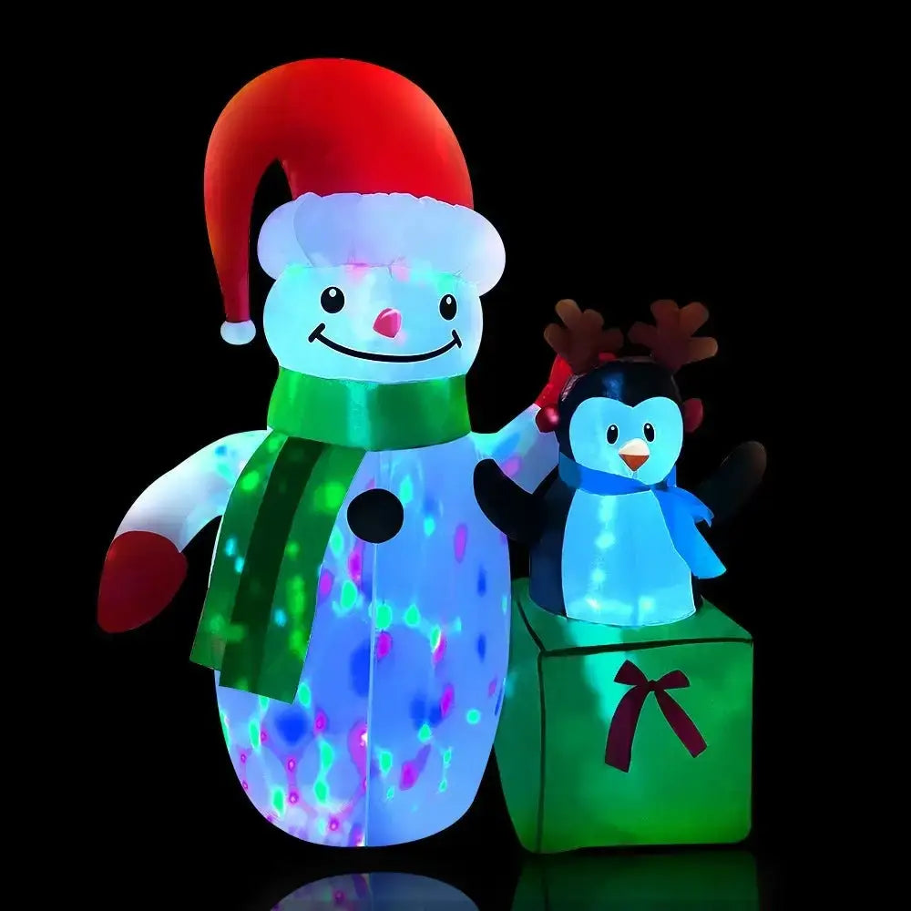 1.8M Inflatable Christmas Snowman LED Lights Outdoor Decorations