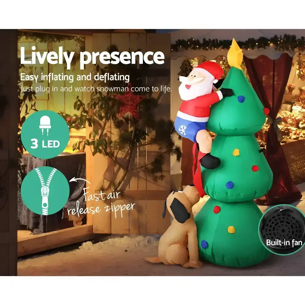 1.8m Inflatable Santa Decorations with Led Lights