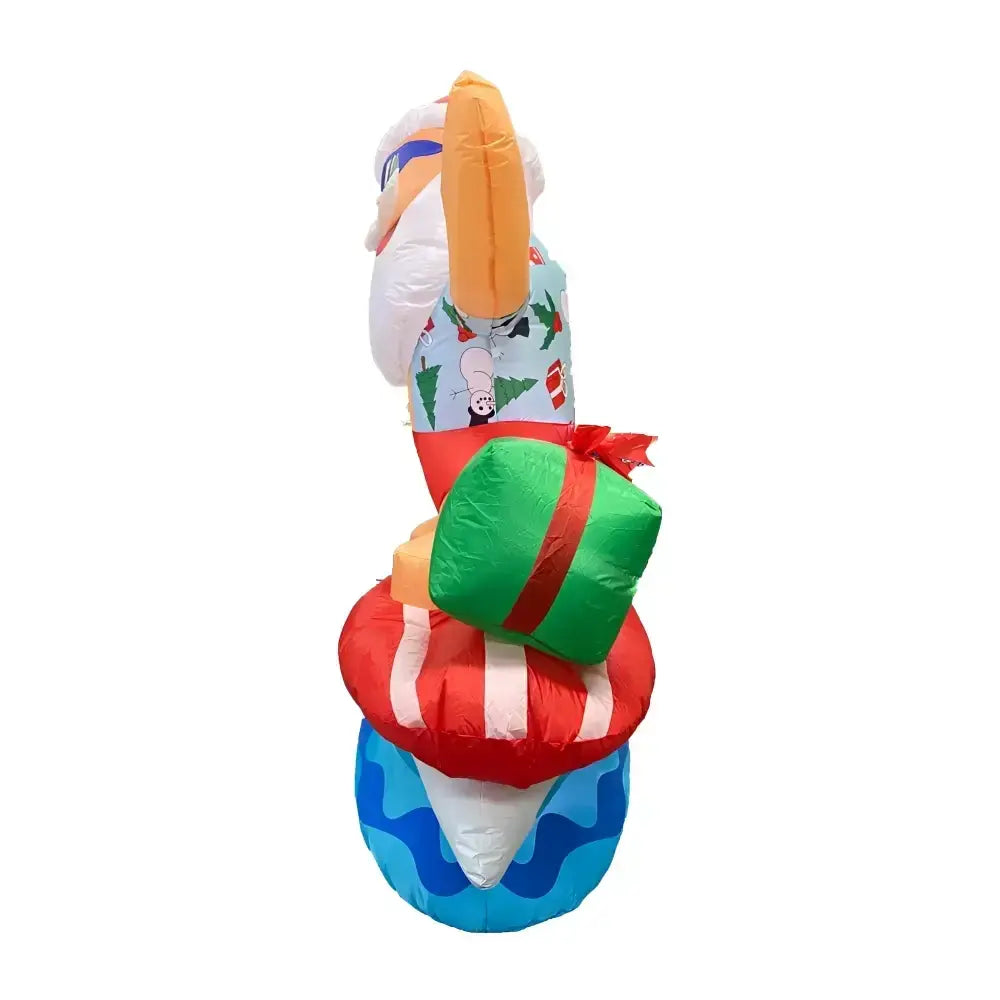 1.8m Inflatable Surfing Santa with Led Lights