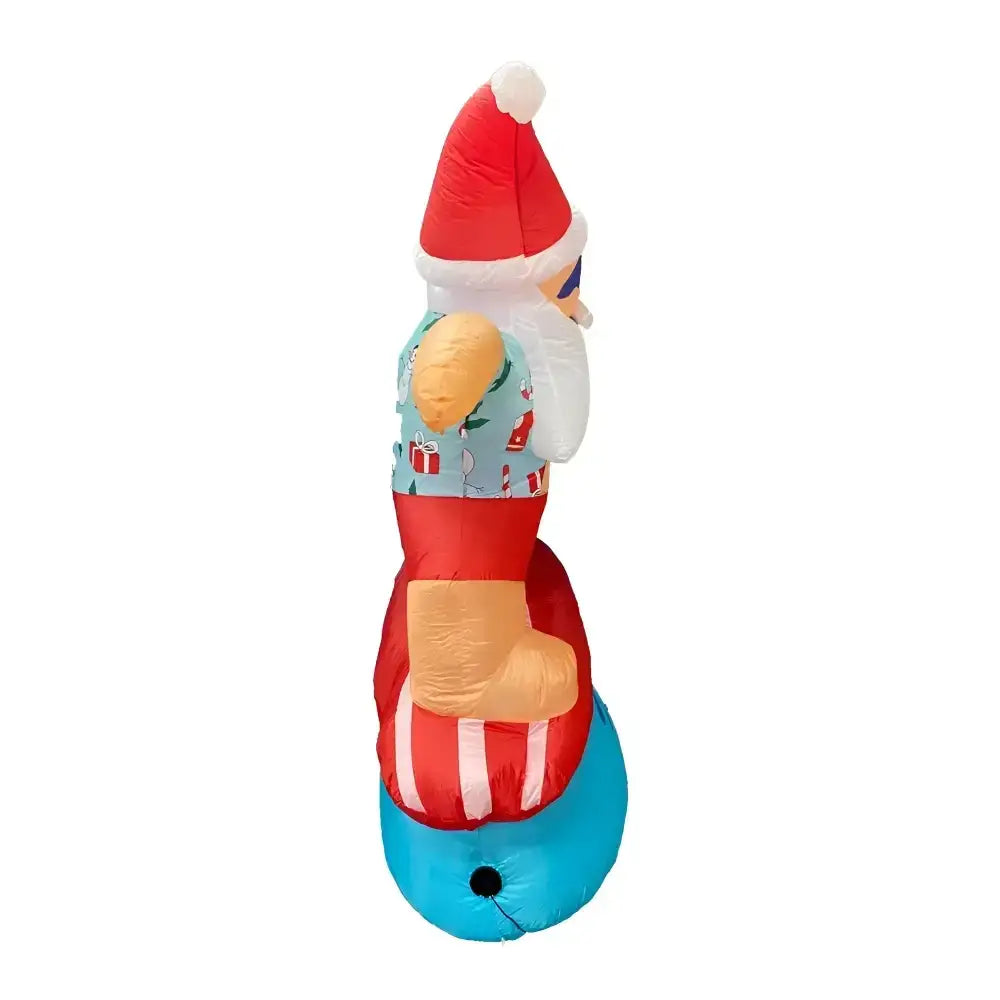 1.8m Inflatable Surfing Santa with Led Lights
