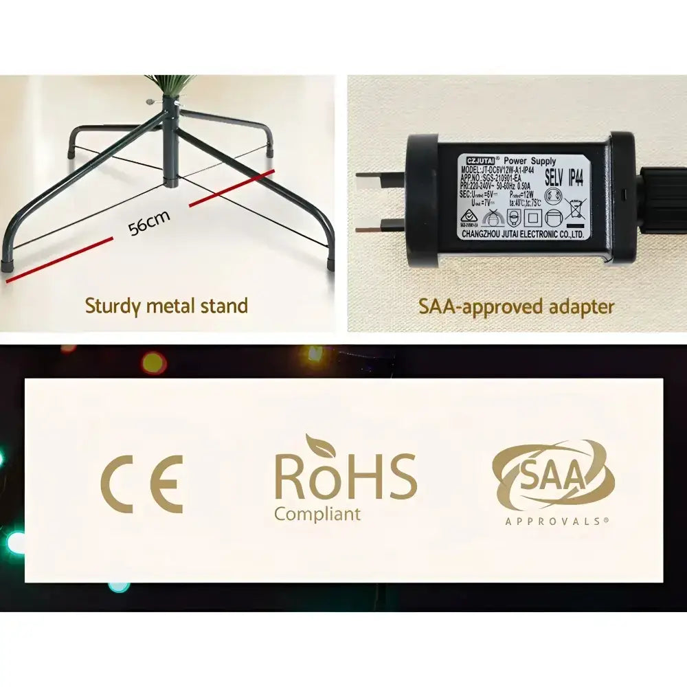 1.8M LED Optic Fibre Warm White Christmas Tree