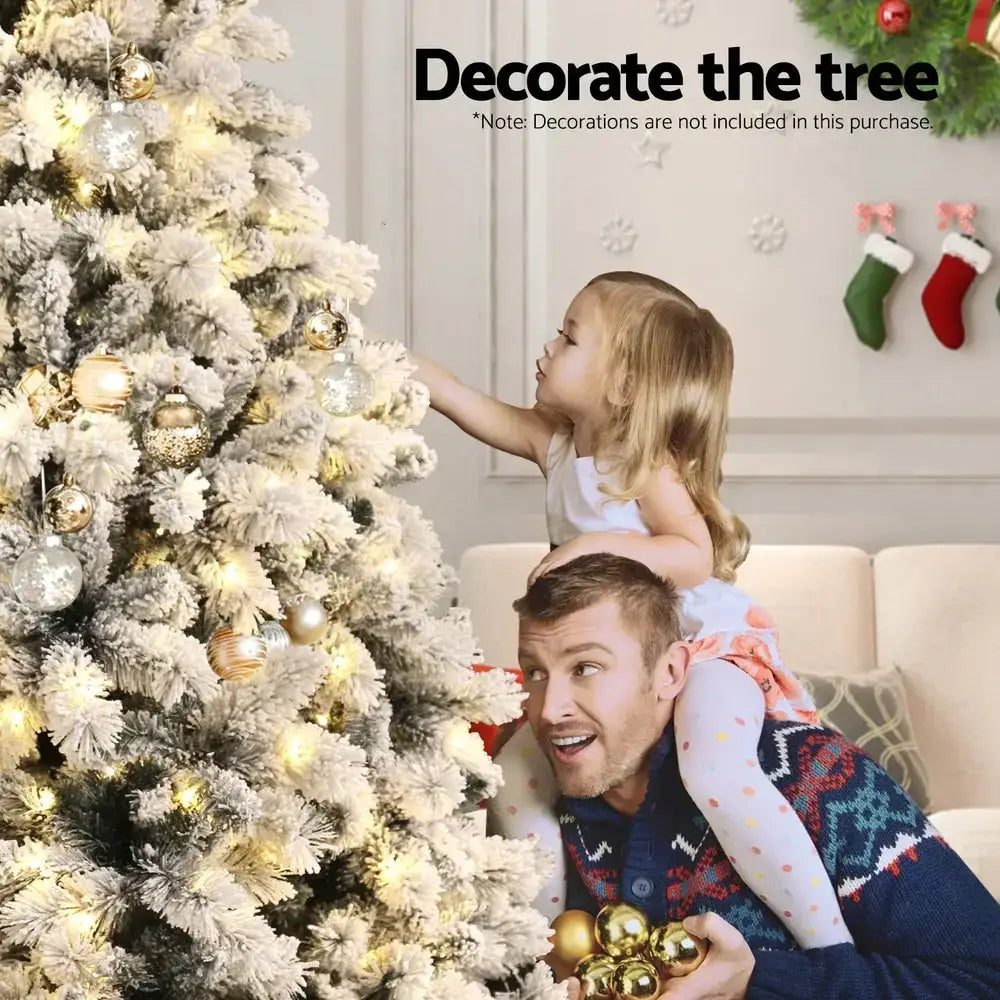 1.8m Snow Flocked LED 8 Light Modes Christmas Tree