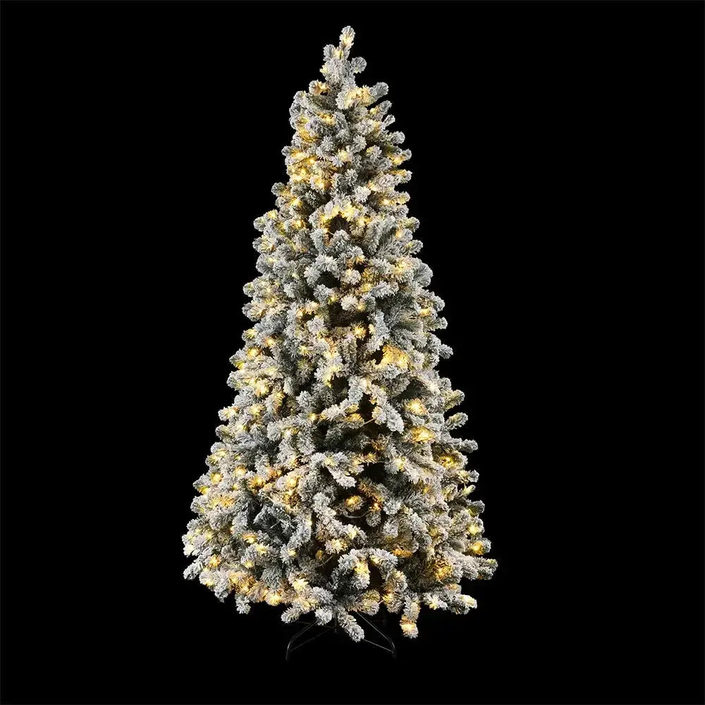 1.8m Snow Flocked LED 8 Light Modes Christmas Tree