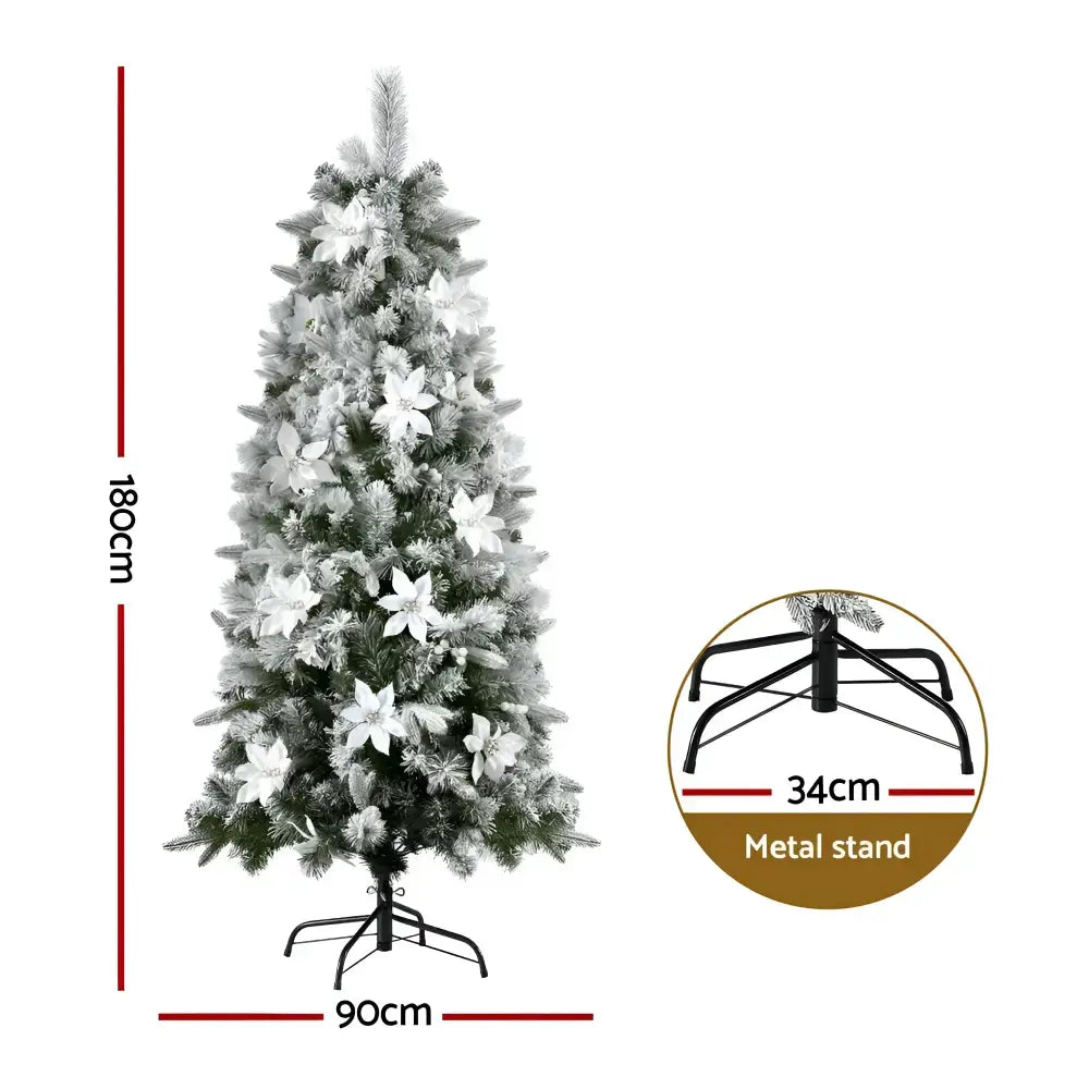 1.8m Snow Flocked Tips Christmas Tree Sale