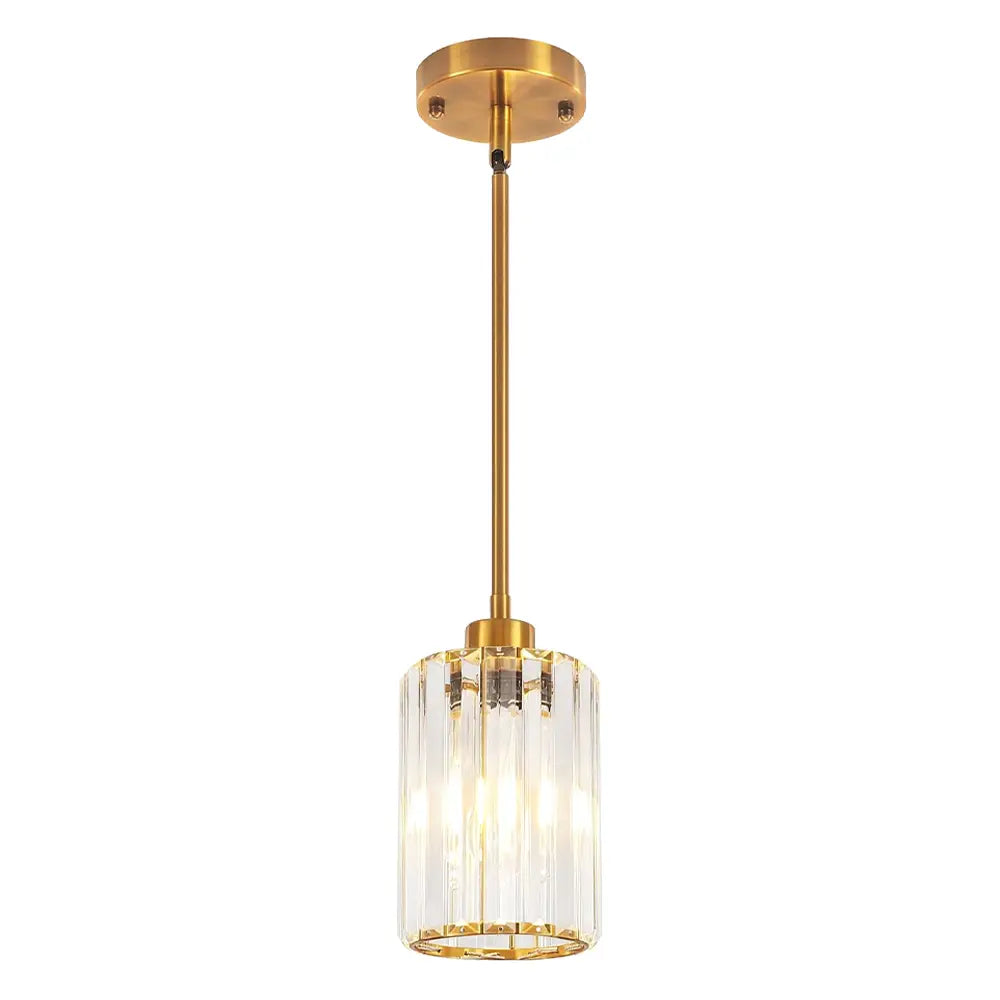 Green Earth Malvern Brass Single Light Tri-Colour Crystal Pendant