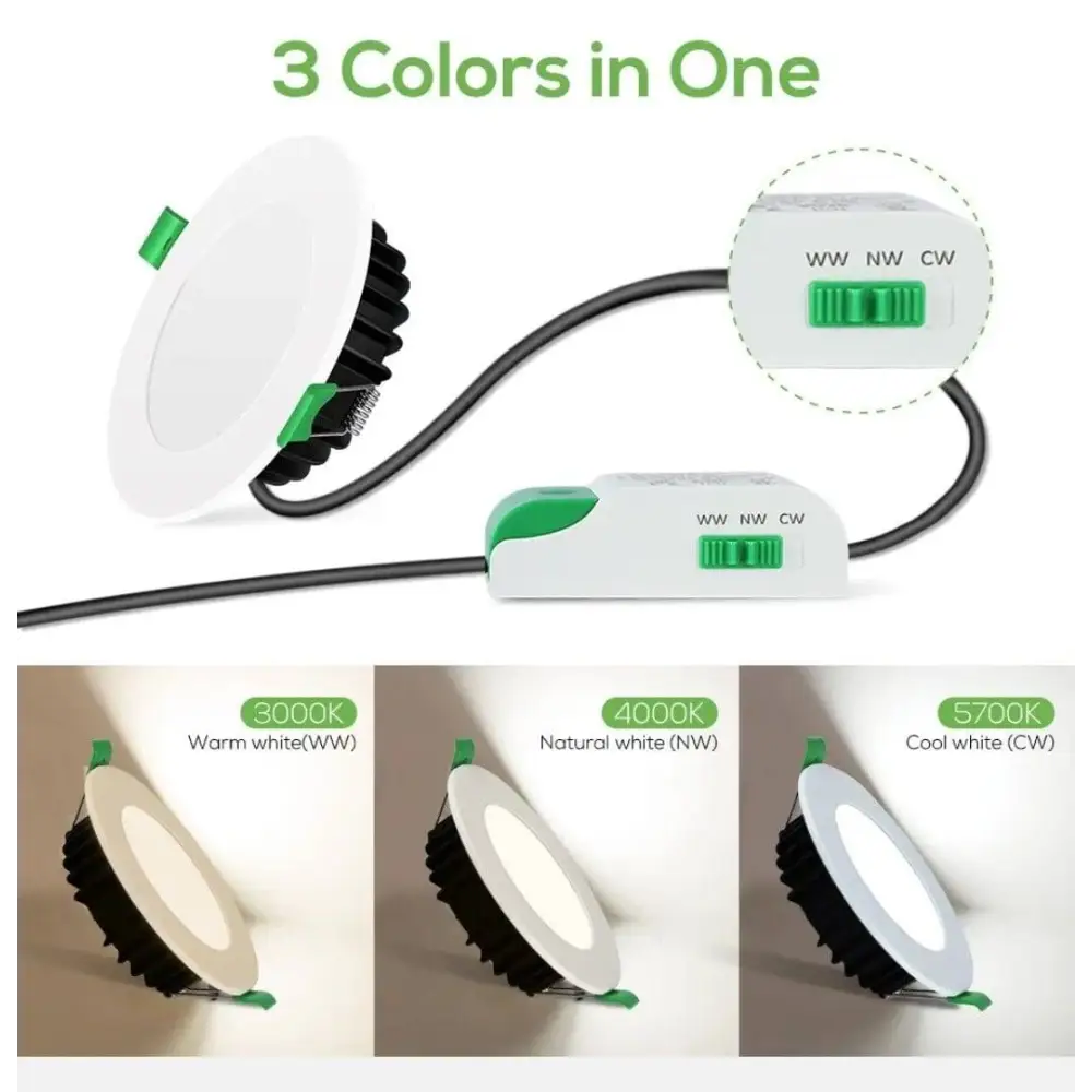 Green Earth Lighting Australia Home & Garden > Lighting 10W Tri-Colour Dimmable LED Downlight | 70mm Cut Out | Kakadu Mini AL110SSC