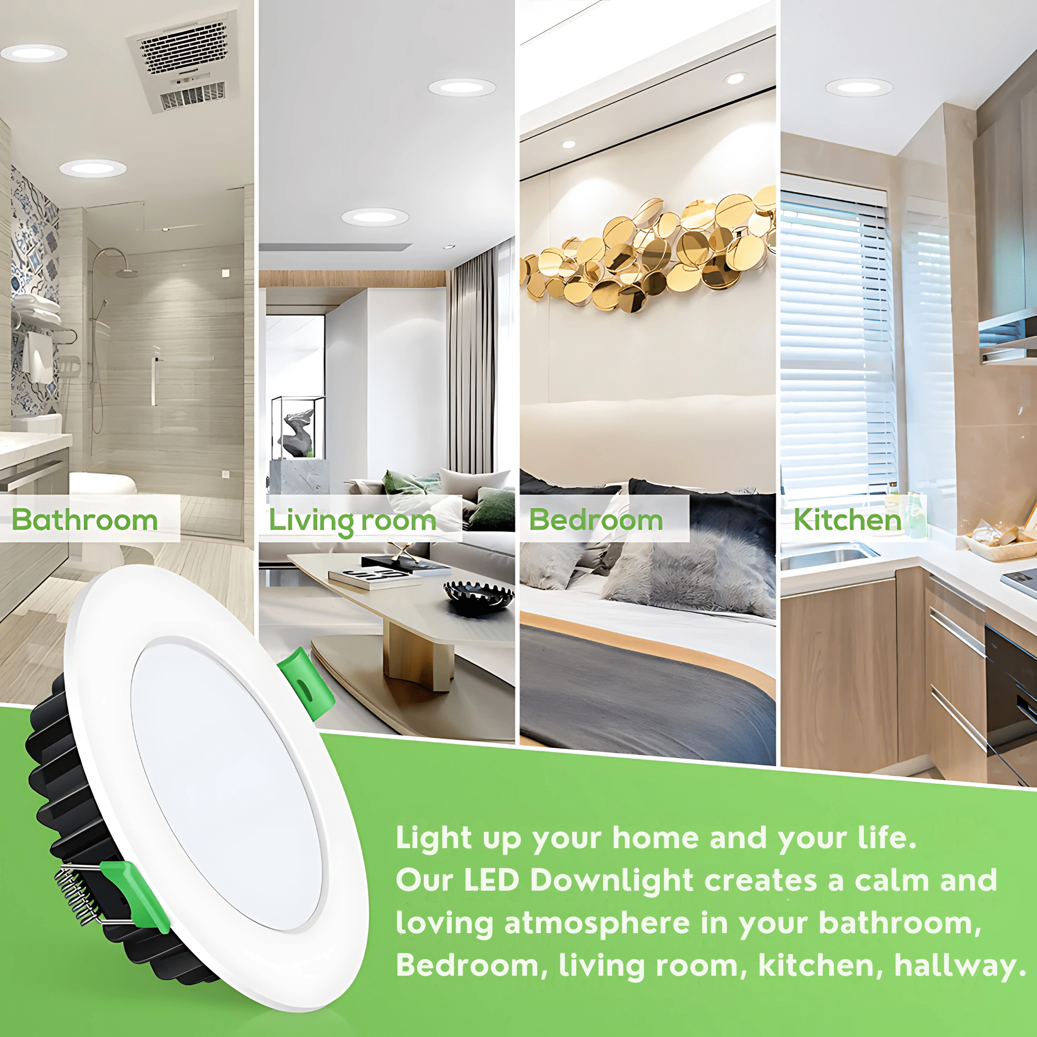 Green Earth Lighting Australia Ceiling Light Fixtures 10W Tri-Colour Dimmable LED Downlight | 70mm Cut Out | Kakadu Mini GE-AL110SWH