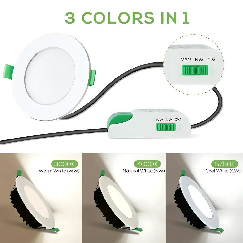 Kakadu Mini 10W Tri-Colour Dimmable LED Downlight – 70mm Cut Out
