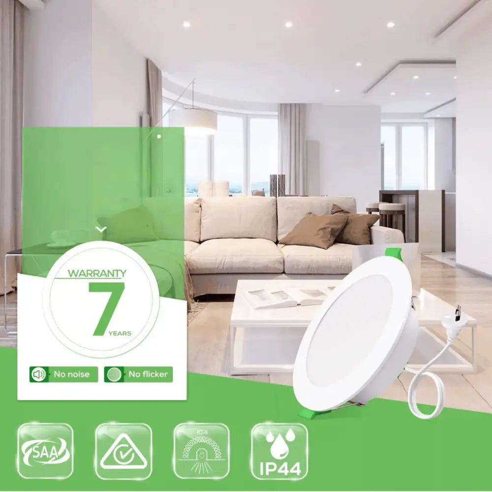 Green Earth Lighting Australia Home & Garden > Lighting 10W Tri-Colour Dimmable LED Downlight | 70mm Cut Out | Reno Sleek Mini Trade Pack RENOSLXM10