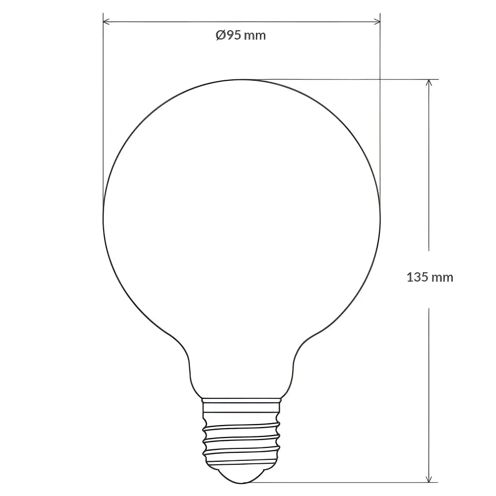 LiquidLEDs Lighting LED Light Bulbs 12-24 Volt DC 8W G95 Opal Dimmable LED Globe (E27) in Warm White F827-G95-M-12V